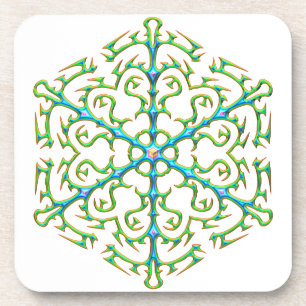 Multicolored Snowflake 1 Coaster