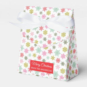 Multicolored snowflake pattern – winter christmas favour box