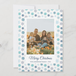 Multicolored snowflake pattern – winter christmas holiday card
