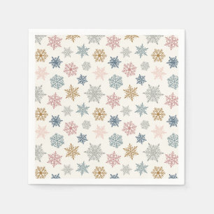 Multicolored snowflake pattern – winter christmas napkin