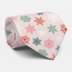Multicolored snowflake pattern – winter christmas tie