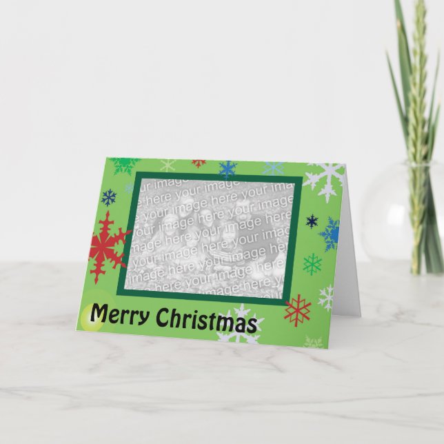 Multicolored Snowflakes Holiday Card (Front)