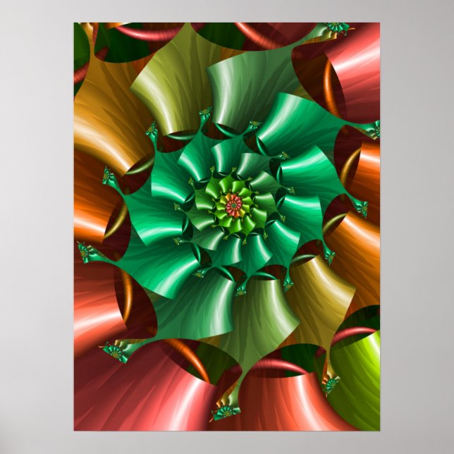Multicolored Spiral Pattern Poster (Front)