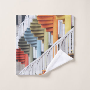 Multicolored spiral staircases wash cloth