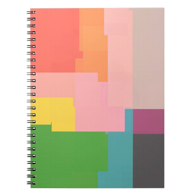Multicolored Square Pattern Notebook (Front)