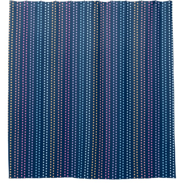Multicolored Square Pattern Shower Curtain (Front)