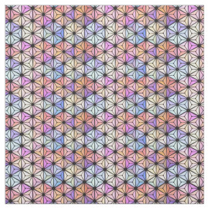 Multicolored stained-glass flower fabric