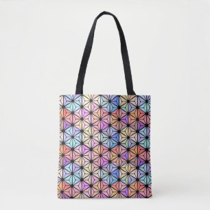 Multicolored stained-glass window tote bag