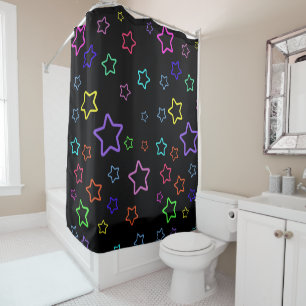 Multicolored Starry Night Shower Curtain