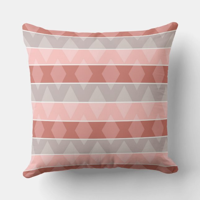 Multicolored striped geometric retro pattern cushion (Back)