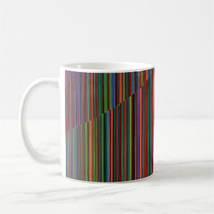 Multicolored striped illustration coffee mug