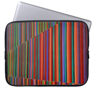 Multicolored striped illustration laptop sleeve