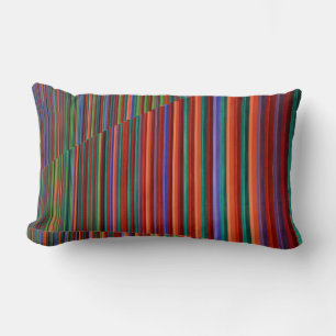 Multicolored striped illustration lumbar cushion