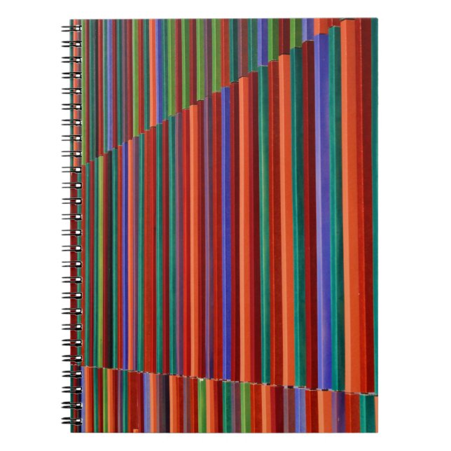 Multicolored striped illustration notebook (Front)