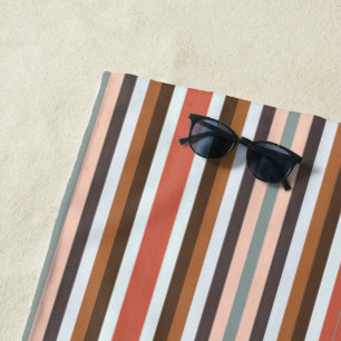 Multicolored Striped Pattern  Beach Towel