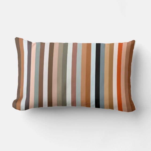Multicolored Striped Pattern  Lumbar Cushion (Front)