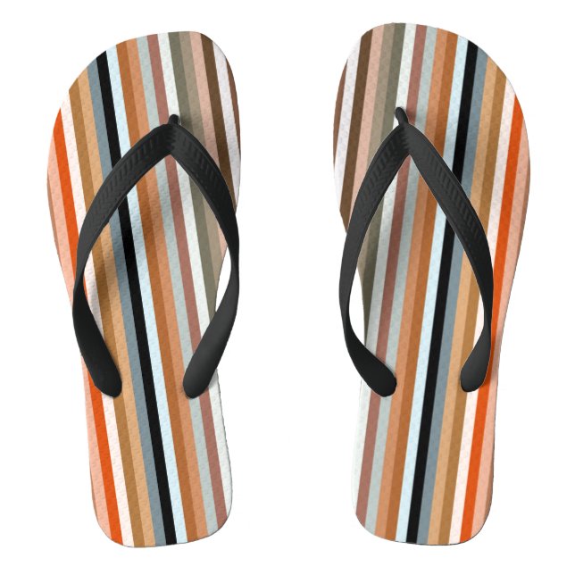 Multicolored Striped Pattern Thongs (Footbed)