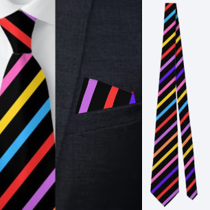 Multicolored Striped Pattern Tie