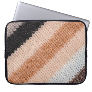 Multicolored striped wool fabric texture closeup p laptop sleeve