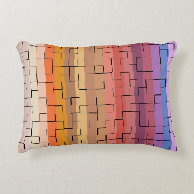 Multicolored Stripes Decorative Cushion (Front)