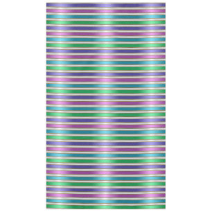 Multicolored Stripes Ribbon Pink Blue Teal Purple Tablecloth