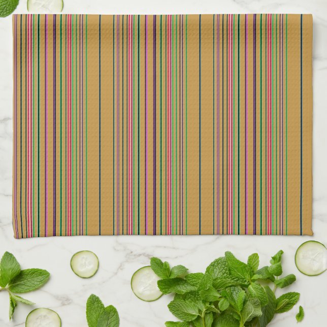 Multicolored Stripes Tea Towel (Folded)