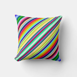 Multicolored Stripes Throw Pillow
