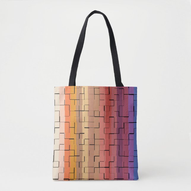 Multicolored Stripes Tote Bag (Front)