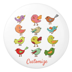 Multicolored Sweet Songbirds Thunder_Cove Ceramic Knob