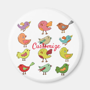 Multicolored Sweet Songbirds Thunder_Cove Magnet