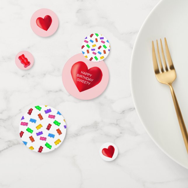 Multicolored sweets and hearts confetti (Group)