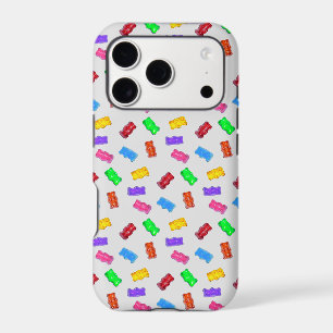Multicolored sweets pattern on silver