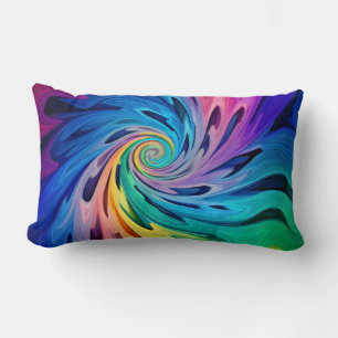 Multicolored Swirls Lumbar Cushion