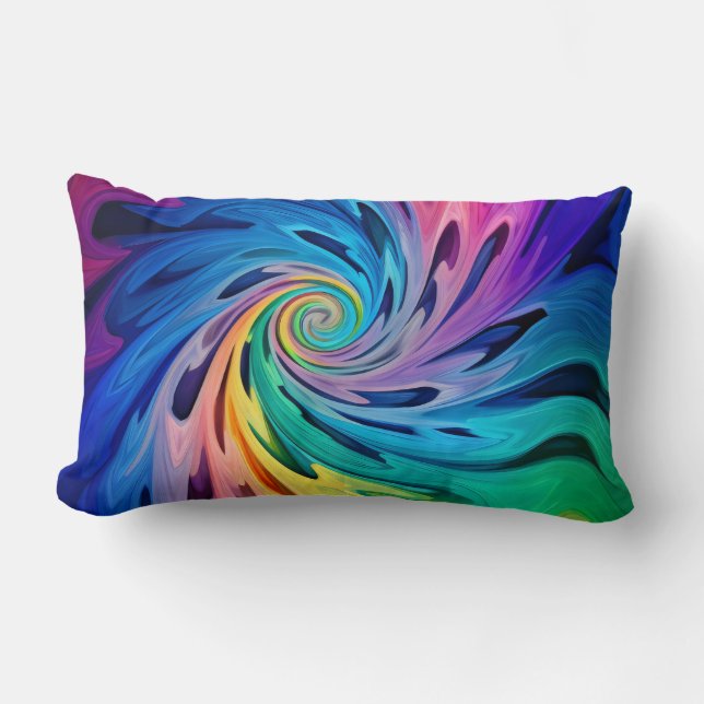 Multicolored Swirls Lumbar Cushion (Front)