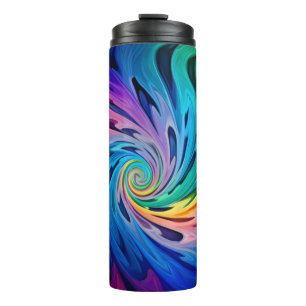 Multicolored Swirls Thermal Tumbler