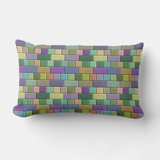 Multicolored Tiles Pattern Lumbar Pillow (Front)