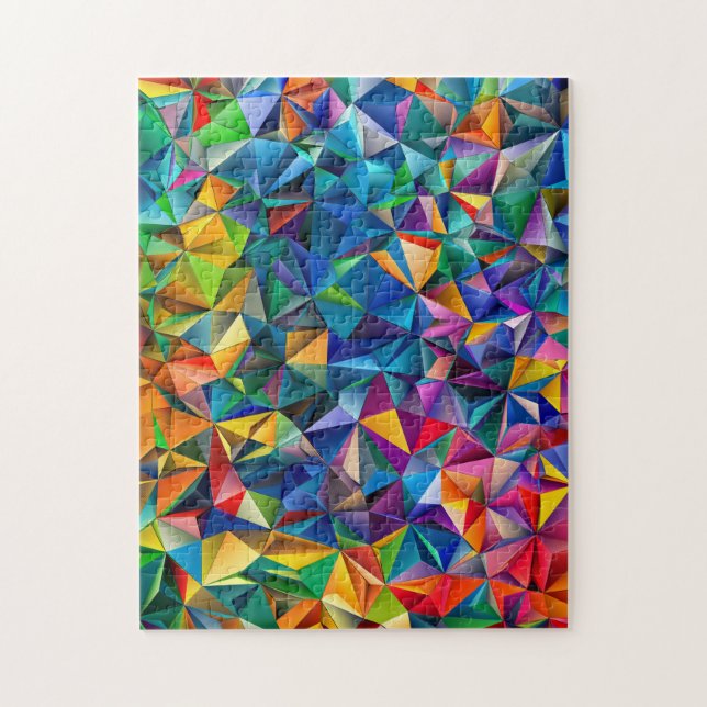 Multicolored triangle shapes  jigsaw puzzle (Vertical)