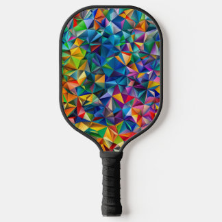 Multicolored triangle shapes  pickleball paddle