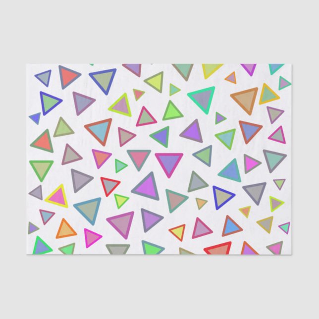 Multicolored Triangles Pattern Tissue Paper (Front)