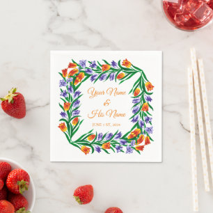Multicolored Tulips Bouquet Thunder_Cove Napkin