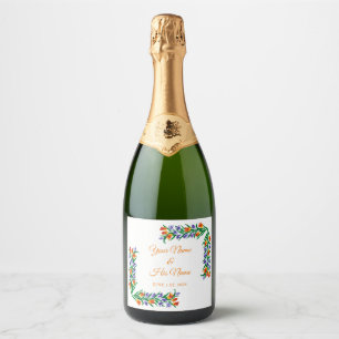 Multicolored Tulips Bouquet Thunder_Cove  Sparkling Wine Label