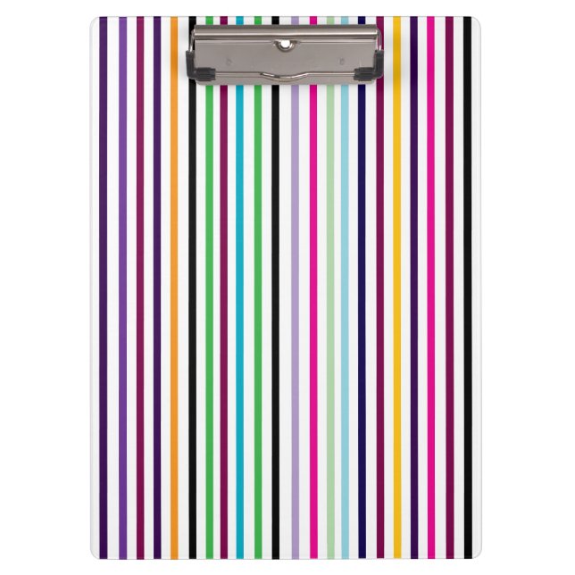 Multicolored Vertical Striped Clipboard (Front)
