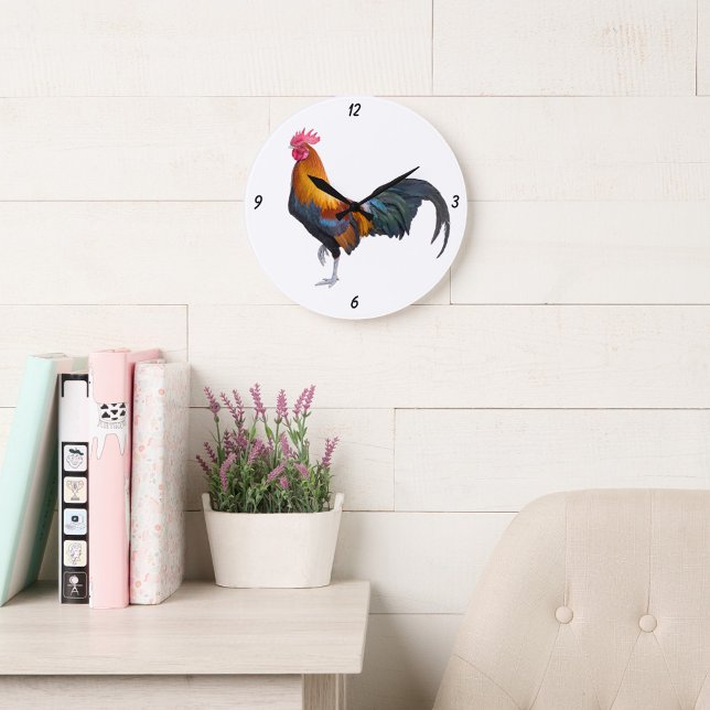 Multicolored Vintage Rooster large clock (Creator Uploaded)