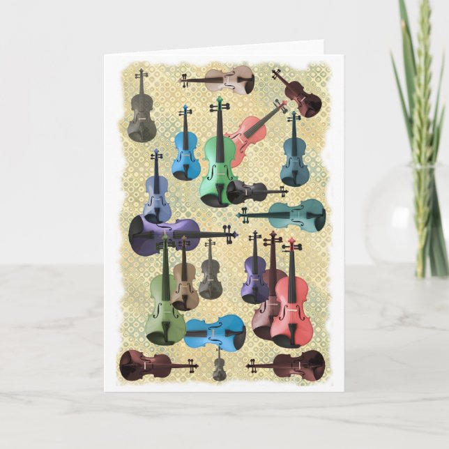 Multicolored Violin Wallpaper Card (Front)