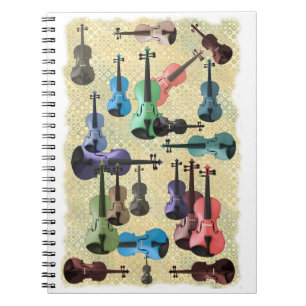 Multicolored Violin Wallpaper Notebook