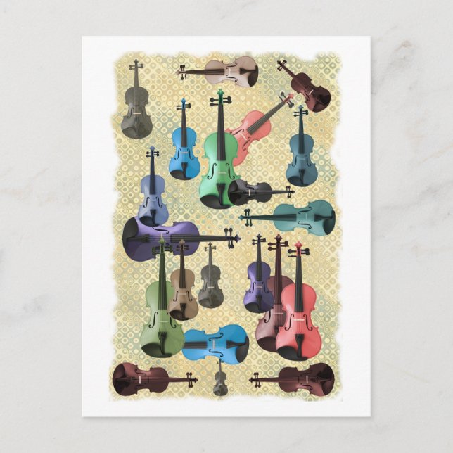 Multicolored Violin Wallpaper Postcard (Front)