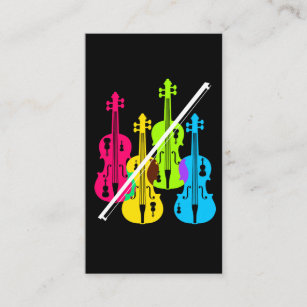 Multicolored Violins Birthday Gift For Musicians Business Card