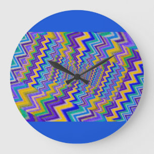multicolored vortex on Round (Large) Wall Clock
