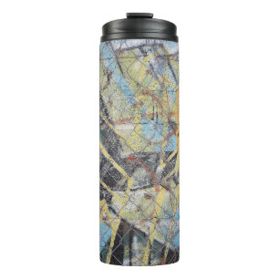 Multicolored wall painting thermal tumbler
