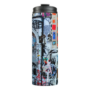 MULTICOLORED WALL PAINTING THERMAL TUMBLER